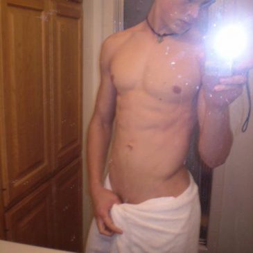 Cute Boy Wrapped With Towel Rubbing His Dick