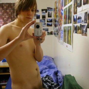 Twink Take Pic His Erected Hairy Cock