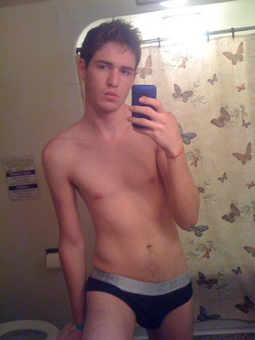 Slim Guy Take Pic With Only Undies On
