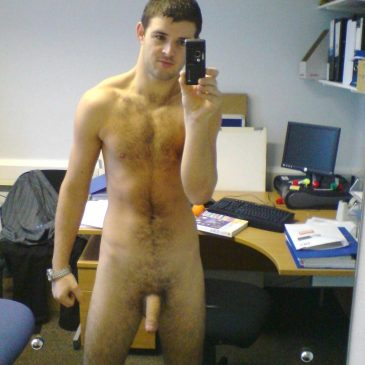 Horny Gay Boy Naked In His Office