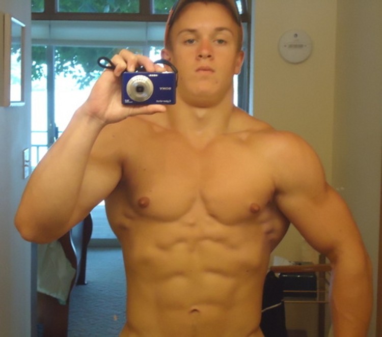 Big Muscle Boy Flexing For The Camera